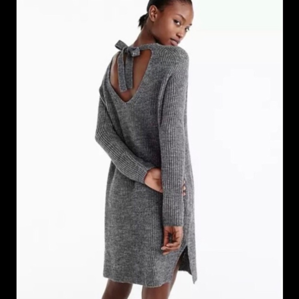 EUC J.Crew Open back/tie-back Wool Blend Dress; Size XXS